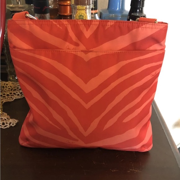 Coach Signature Fabric Crossbody Coach Coral Zebra Print File Nylon F77541 Bag - Picture 3 of 11